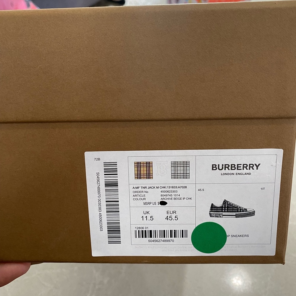 Vintage Check Cotton Burberry Sneakers - Picture 4 of 9